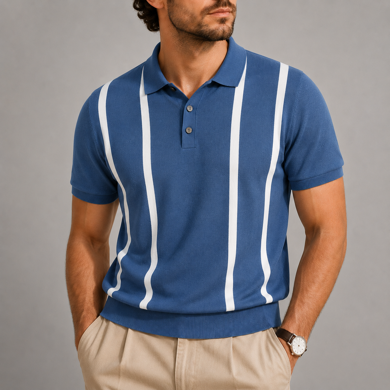 Remington Stripe Knit Polo