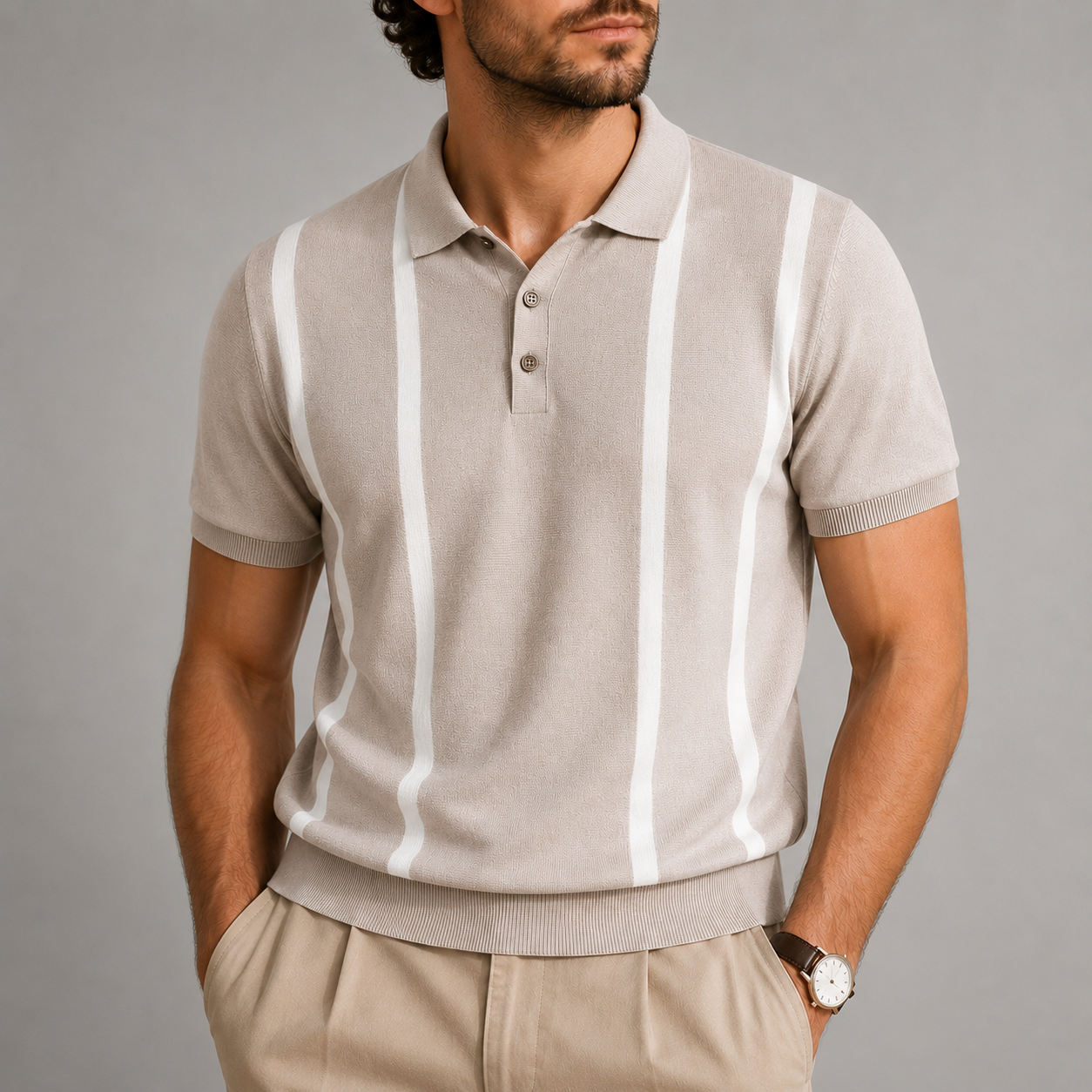 Remington Stripe Knit Polo