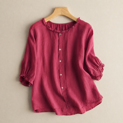 Evelina Cotton Linen Blouse