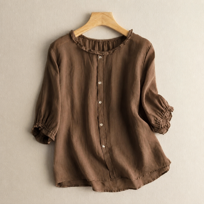 Evelina Cotton Linen Blouse