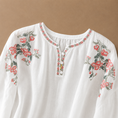 Marielle Floral Cotton Linen Blouse