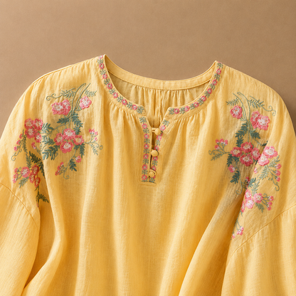Marielle Floral Cotton Linen Blouse