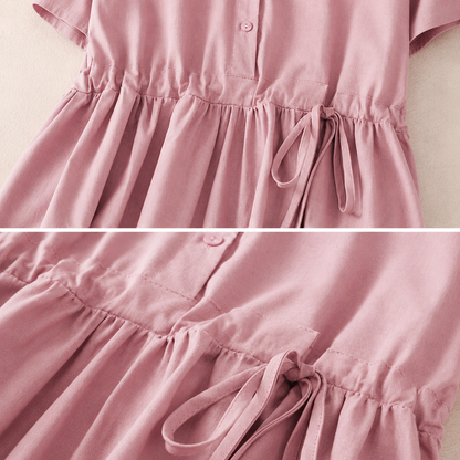 Amelie Cotton Linen Midi Dress