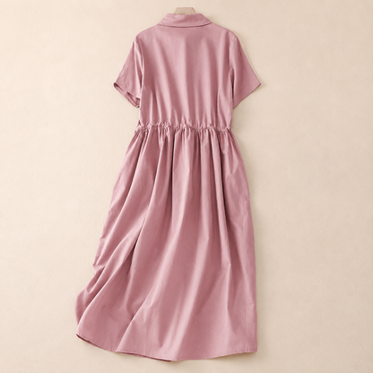 Amelie Cotton Linen Midi Dress