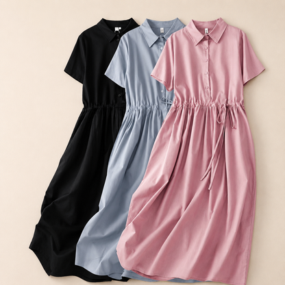 Amelie Cotton Linen Midi Dress