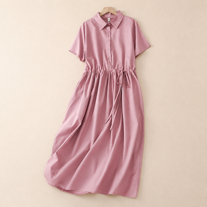 Amelie Cotton Linen Midi Dress
