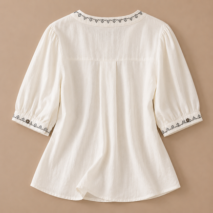 Solenne Cotton Linen Blouse
