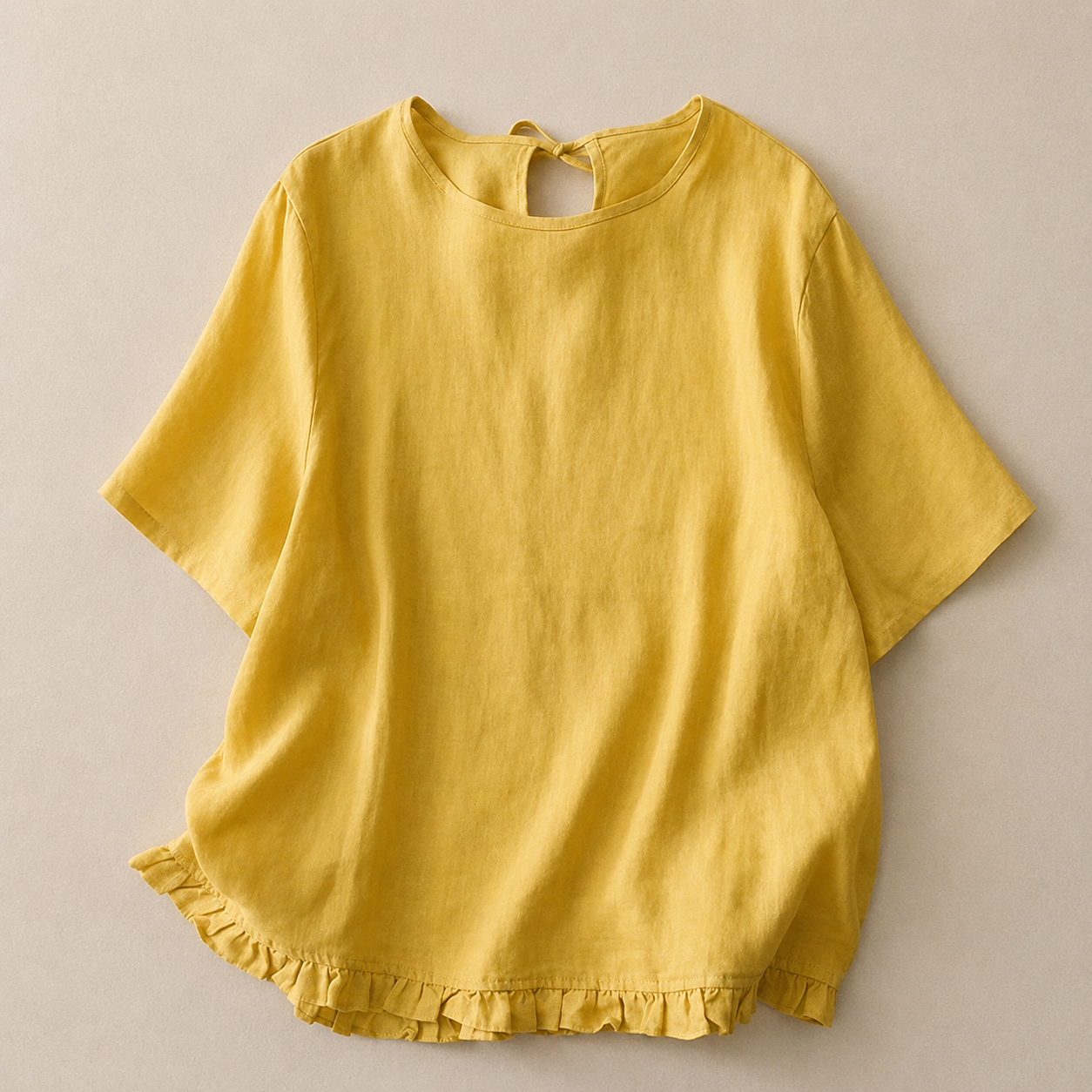 Maren Cotton Linen Ruffle Top