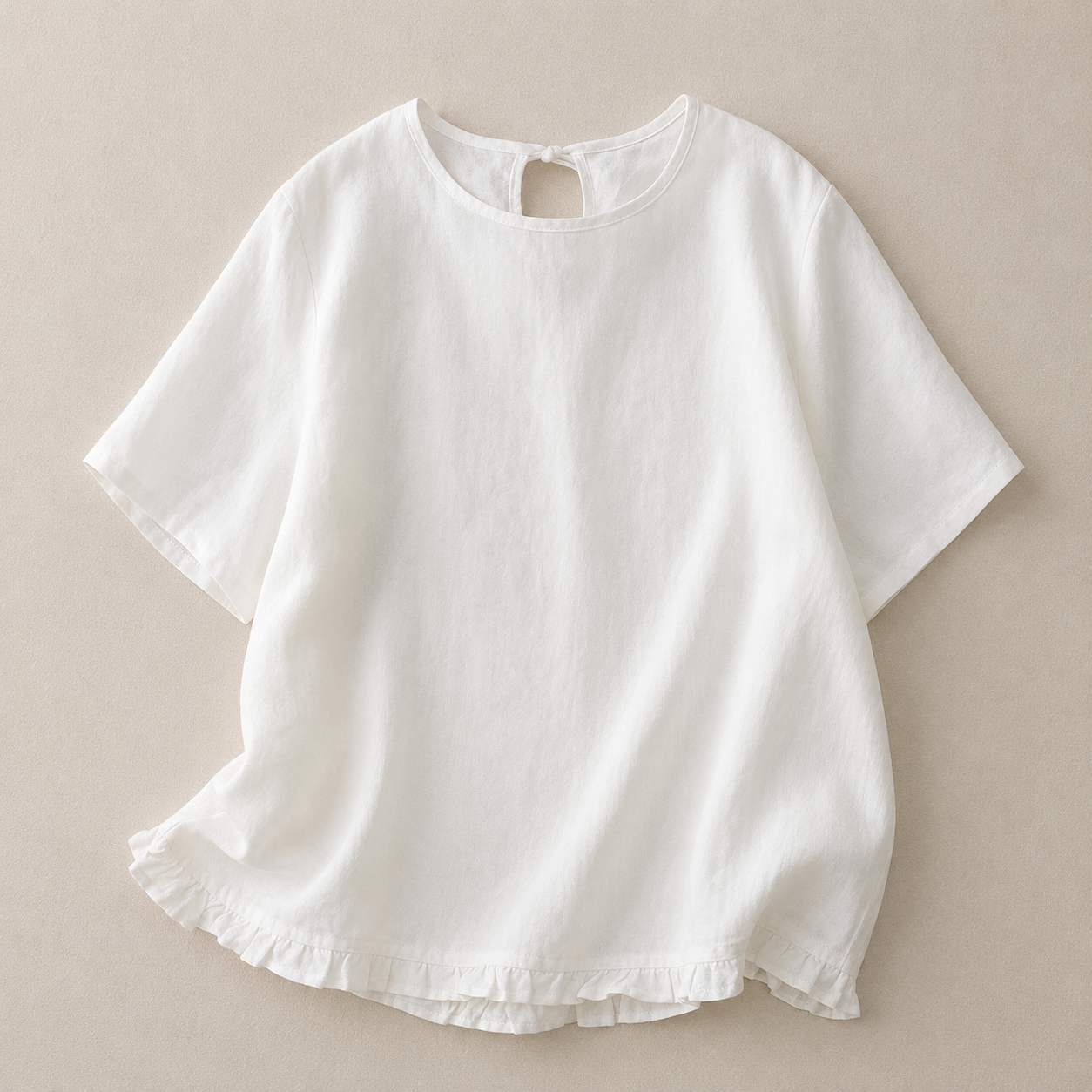 Maren Cotton Linen Ruffle Top