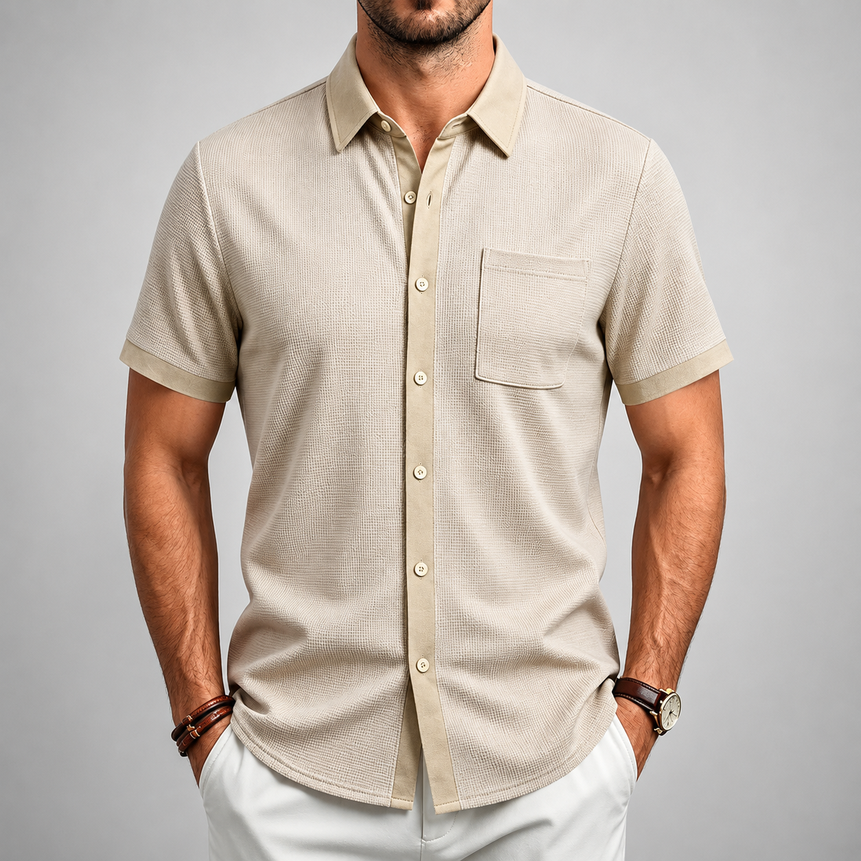 Harrison Textured Button-Up Shirt