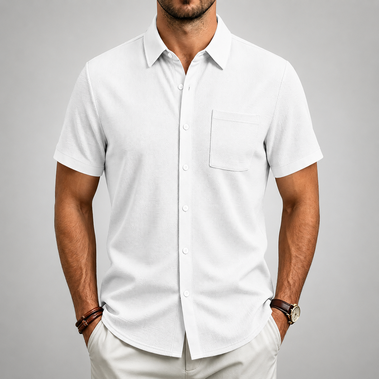 Harrison Textured Button-Up Shirt