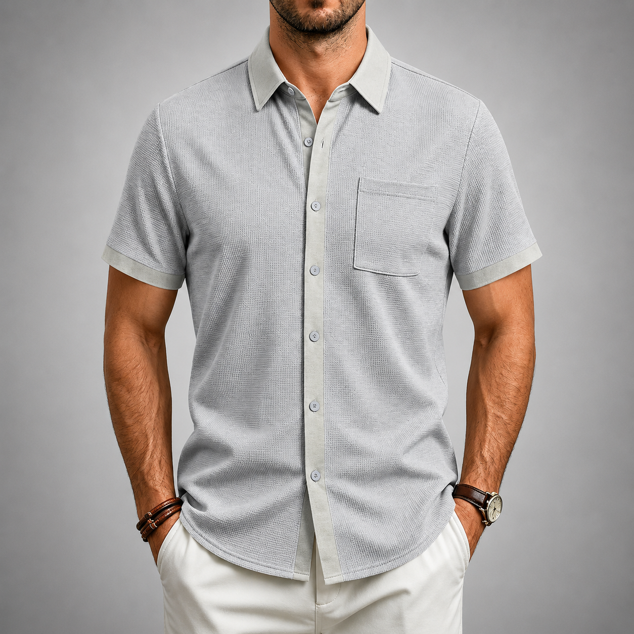 Harrison Textured Button-Up Shirt