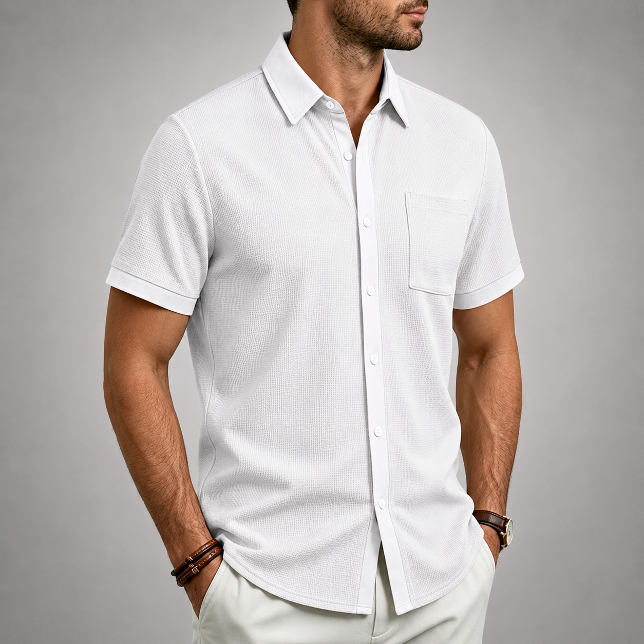 Harrison Textured Button-Up Shirt