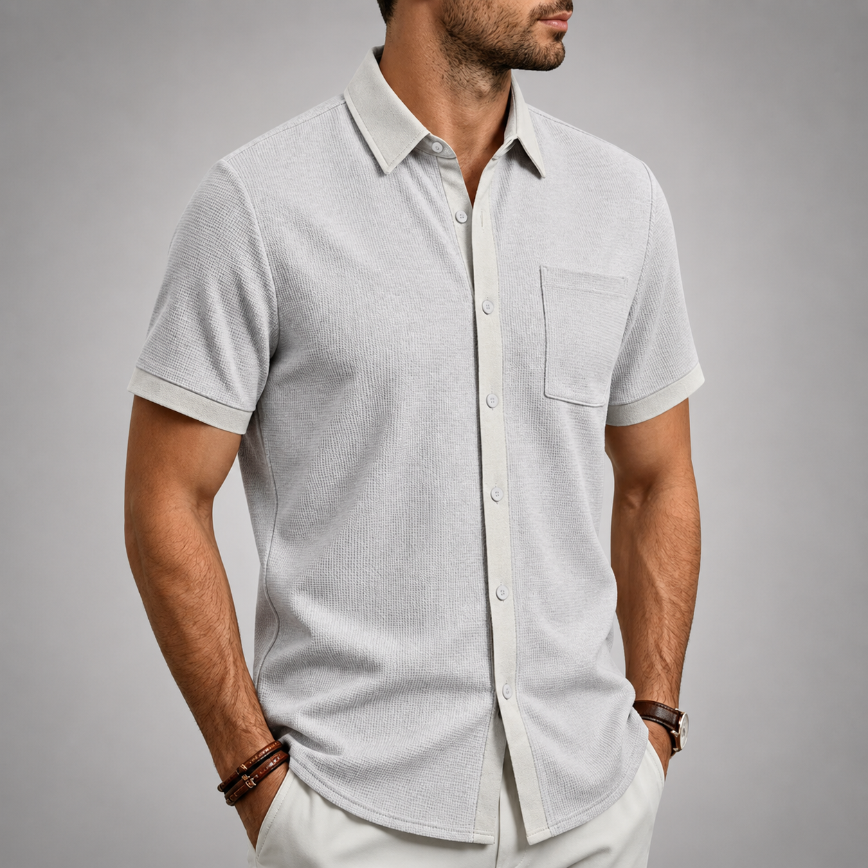 Harrison Textured Button-Up Shirt