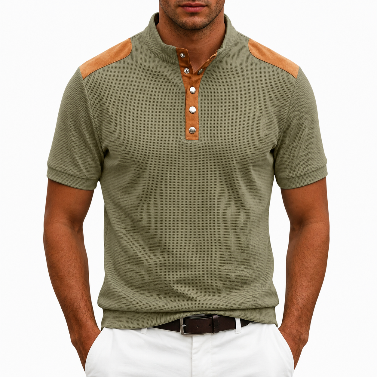 Hudson Textured Henley Polo