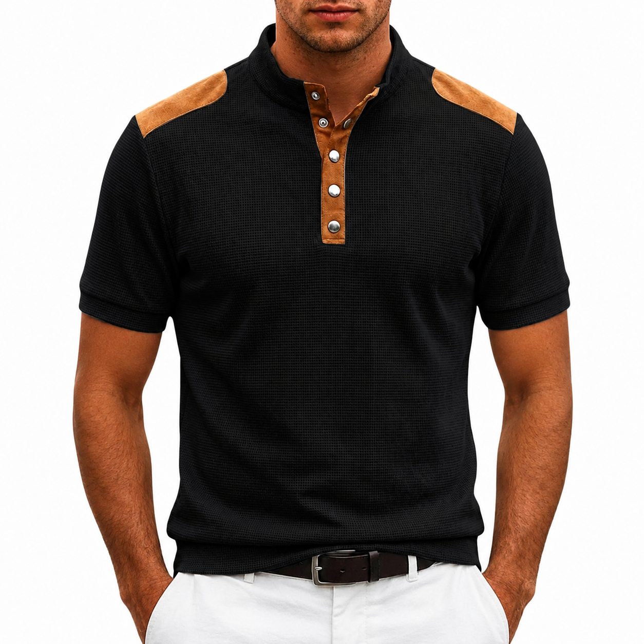 Hudson Textured Henley Polo