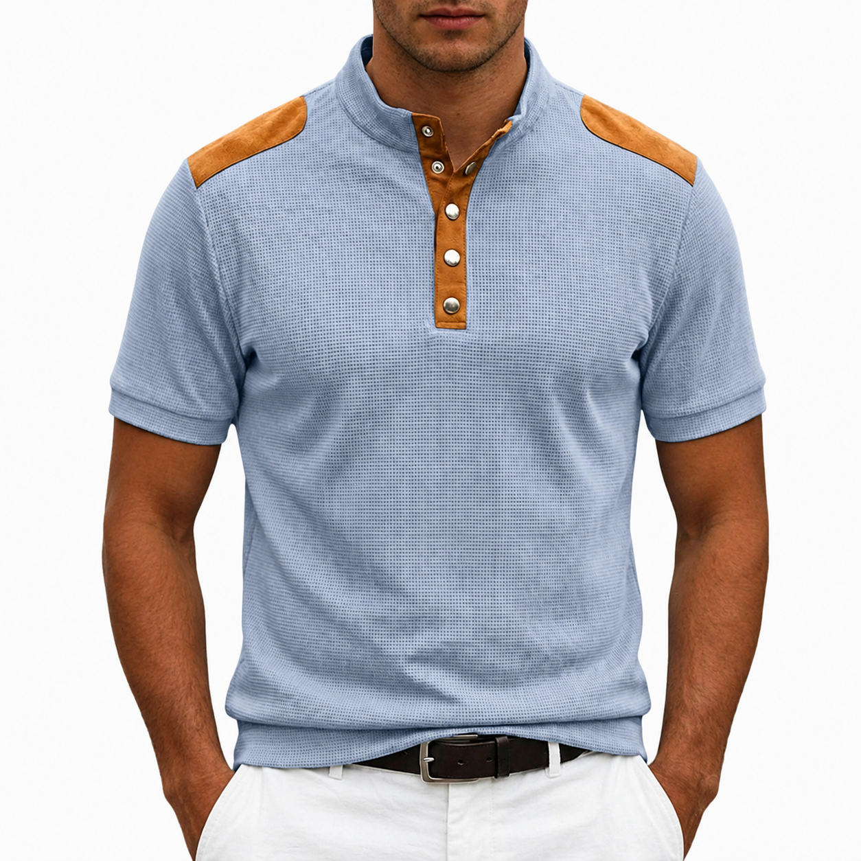 Hudson Textured Henley Polo