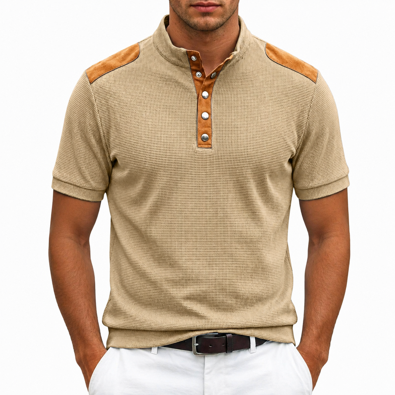 Hudson Textured Henley Polo
