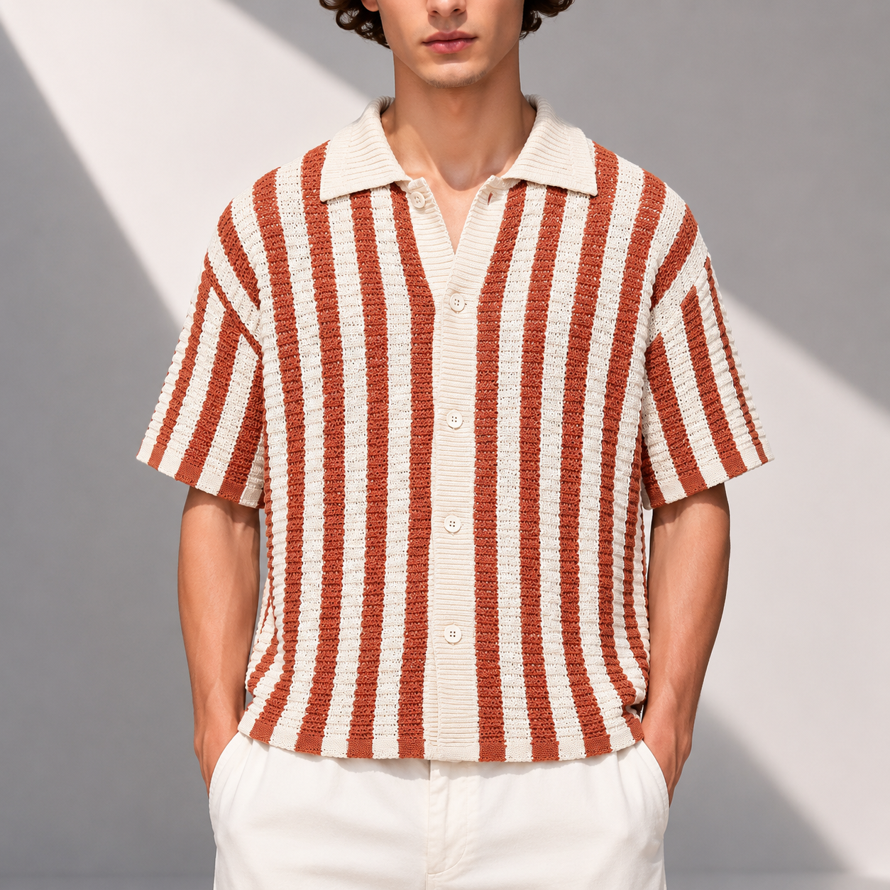 Vincenzo Stripe Knit Polo