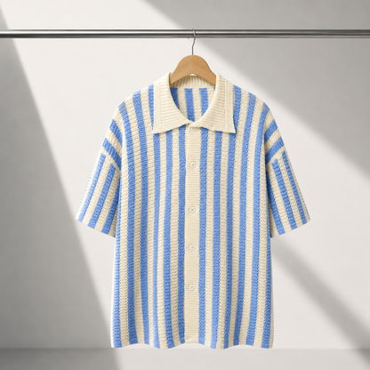 Vincenzo Stripe Knit Polo