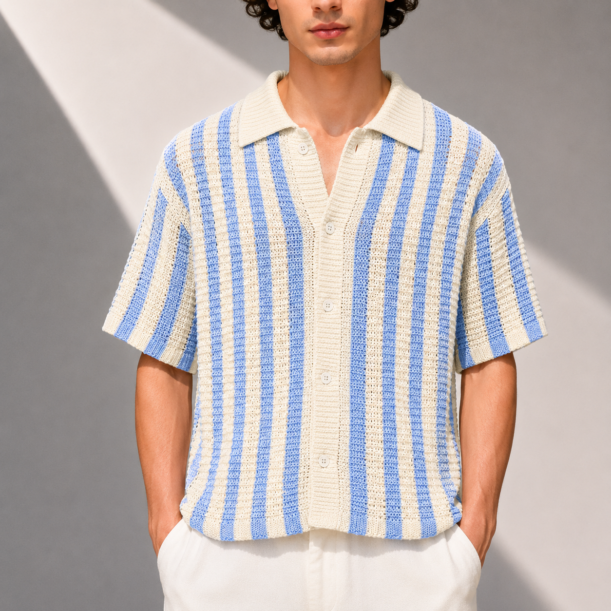 Vincenzo Stripe Knit Polo