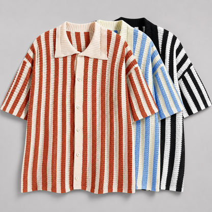 Vincenzo Stripe Knit Polo