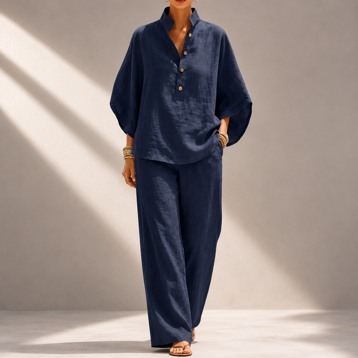 Aveline Relaxed Cotton Linen Set
