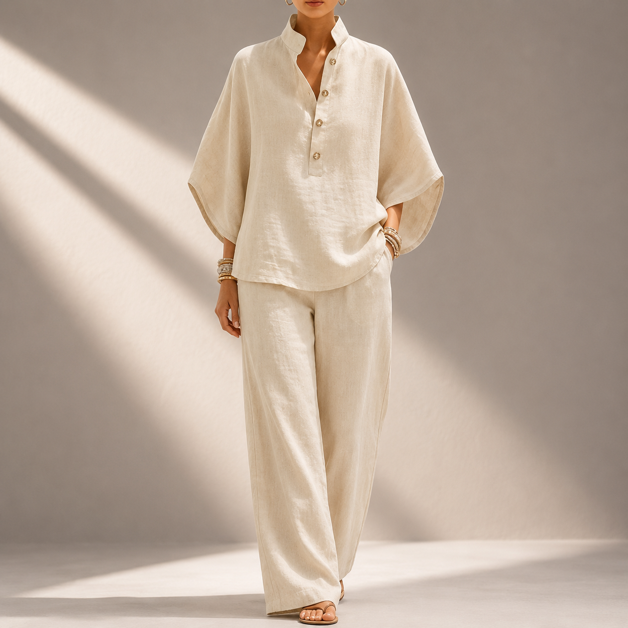 Aveline Relaxed Cotton Linen Set