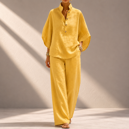 Aveline Relaxed Cotton Linen Set