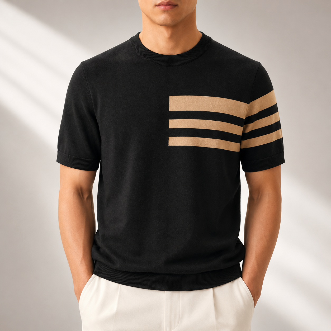 Matteo Striped Knit Tee