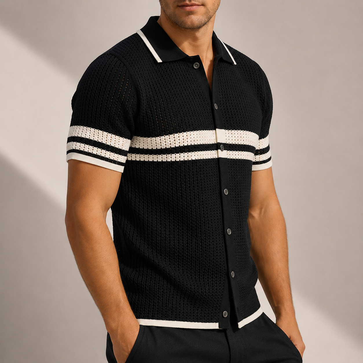 Lorenzo Striped Knit Polo