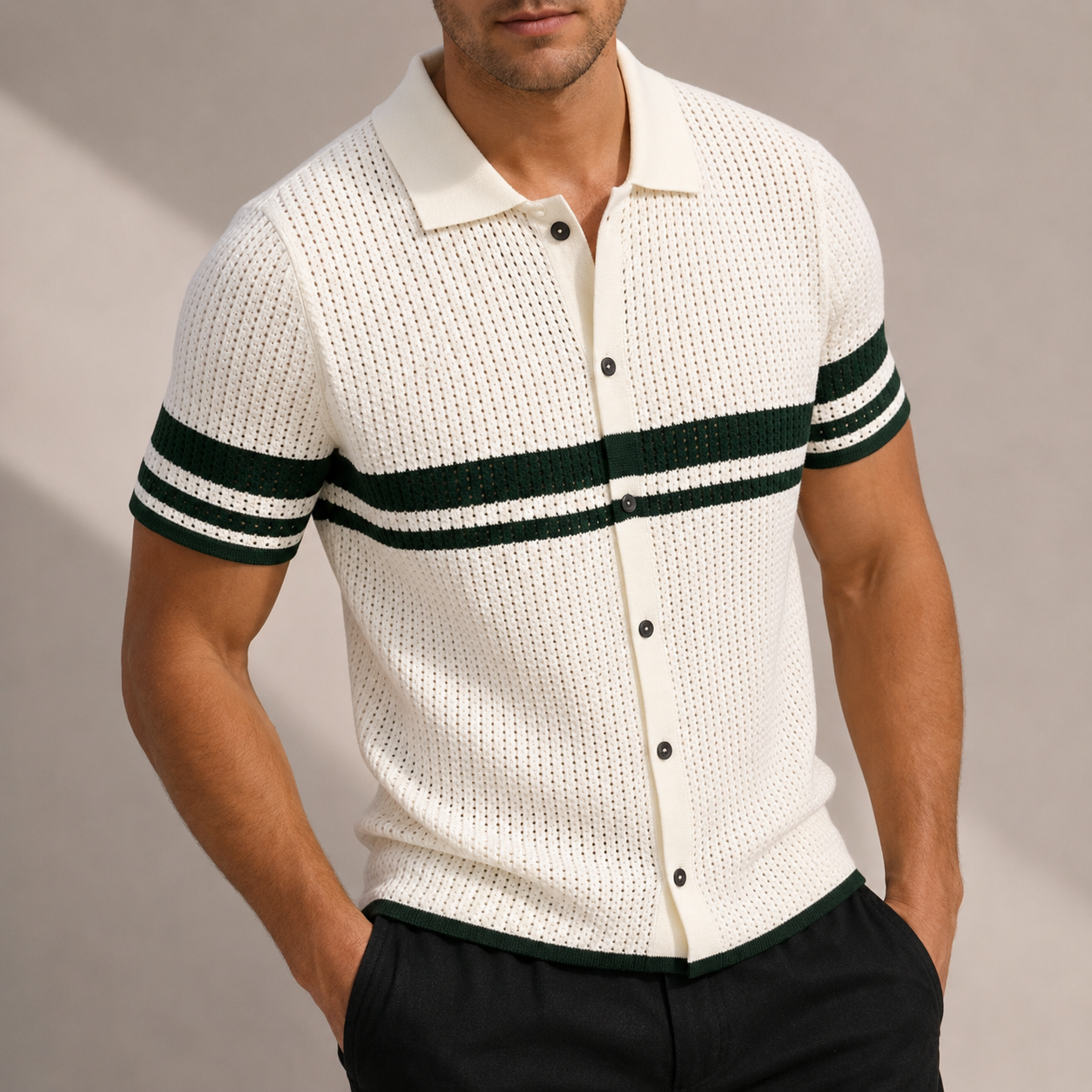 Lorenzo Striped Knit Polo
