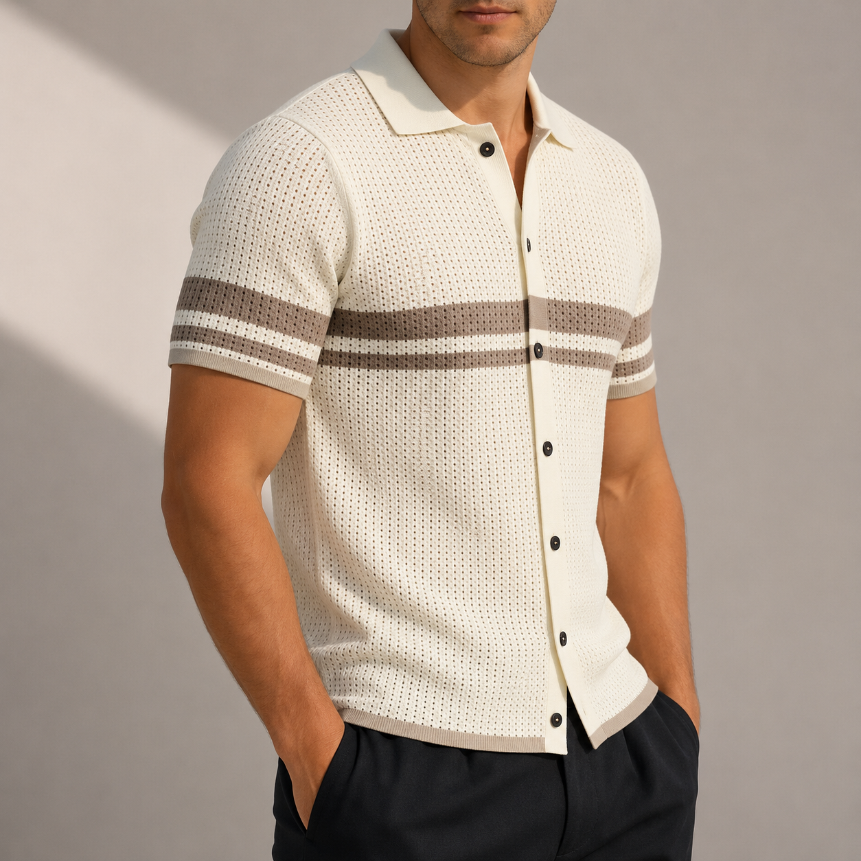 Lorenzo Striped Knit Polo