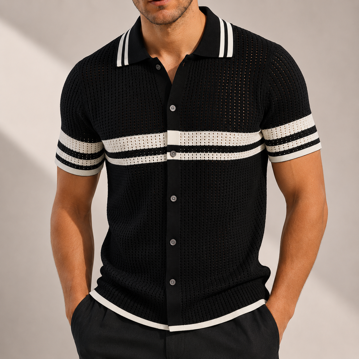 Lorenzo Striped Knit Polo