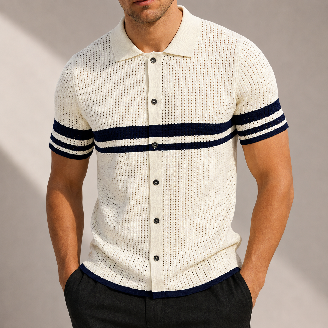 Lorenzo Striped Knit Polo