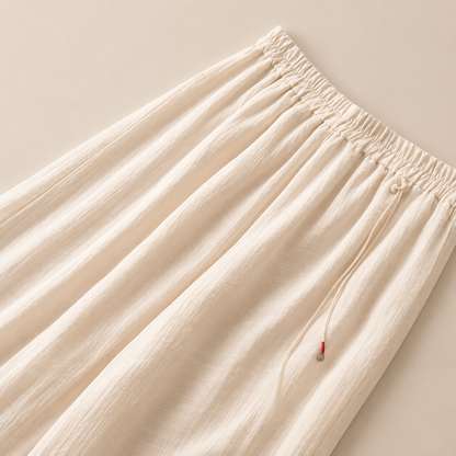 Camille Embroidered Cotton Linen Pants