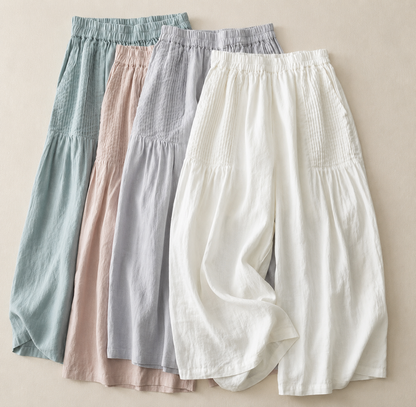 Elara Cotton Linen Palazzo Pants
