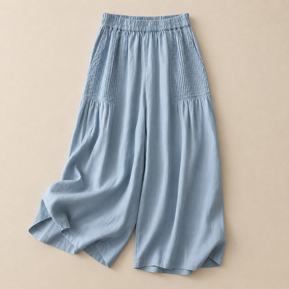 Elara Cotton Linen Palazzo Pants