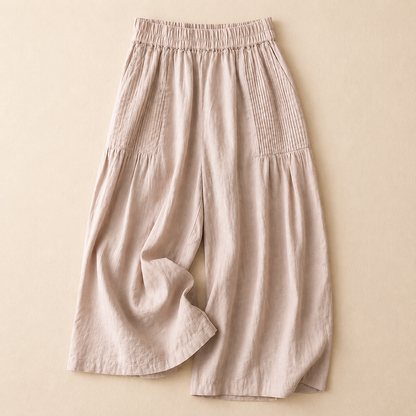 Elara Cotton Linen Palazzo Pants