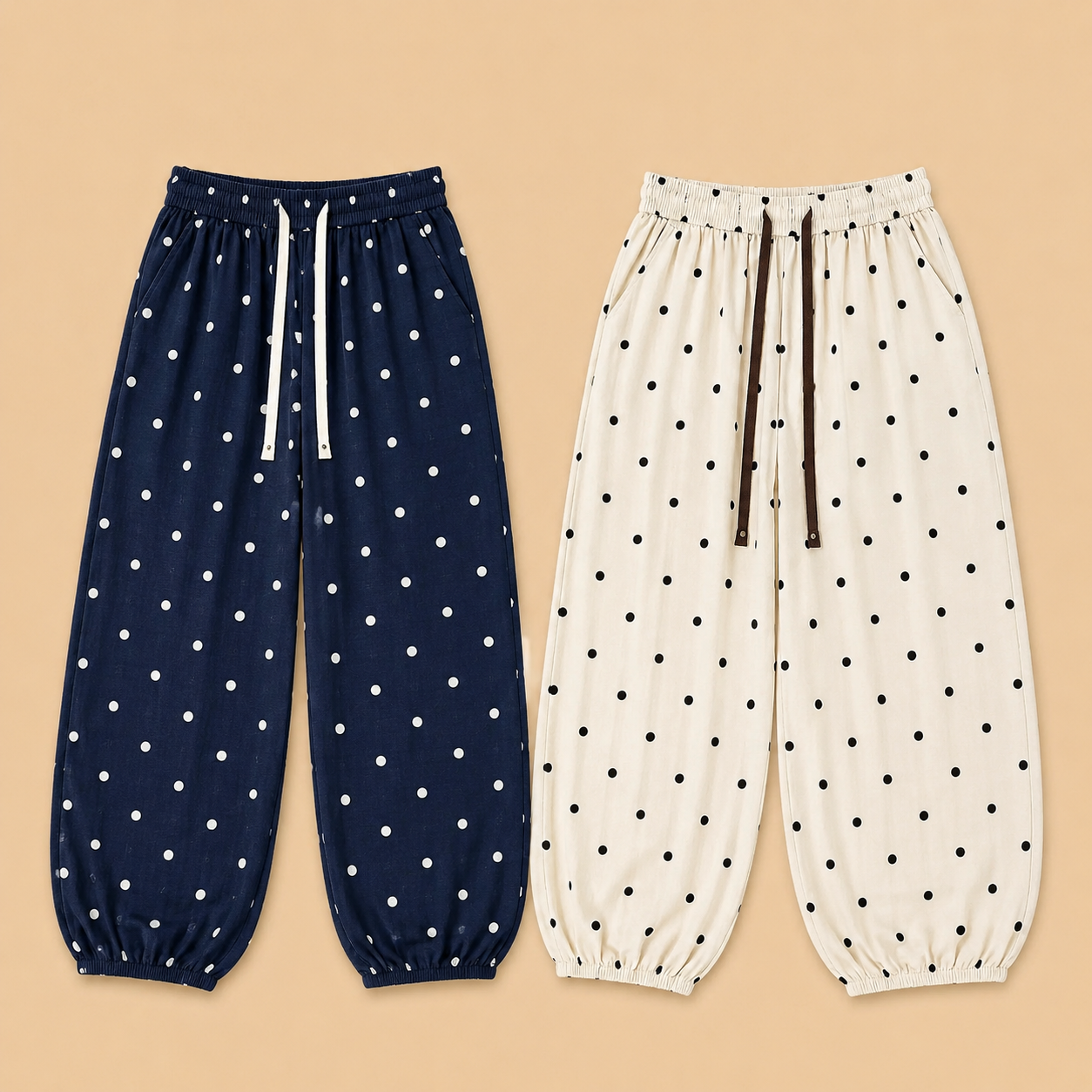Elodie Cotton Linen Polka Pants