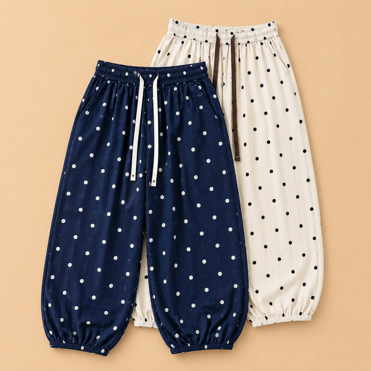 Elodie Cotton Linen Polka Pants