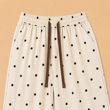 Elodie Cotton Linen Polka Pants