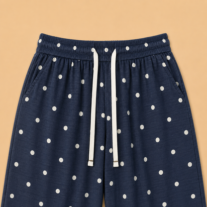 Elodie Cotton Linen Polka Pants