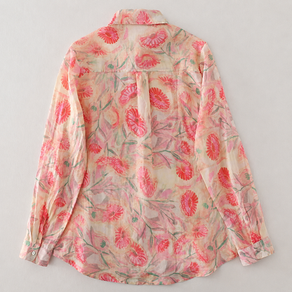 Aria Floral Cotton Linen Button Shirt