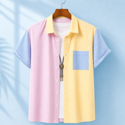 Carson Color Patchwork Shirt