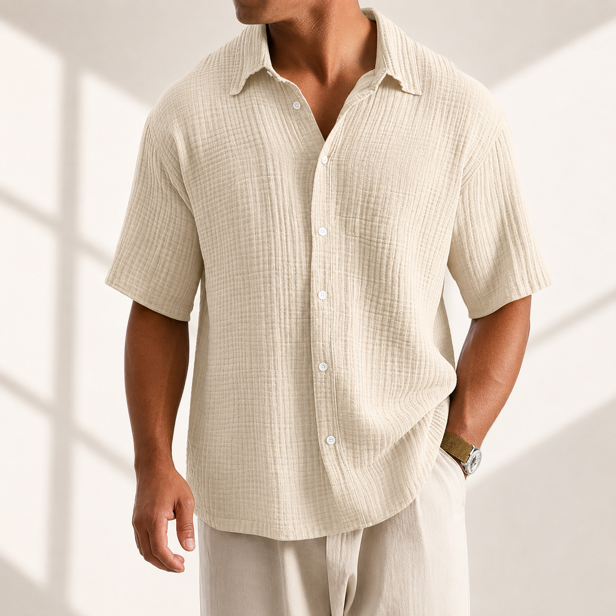 Weston Textured Button-Up