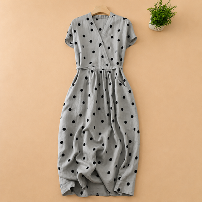 Aveline Polka Dot Midi Dress