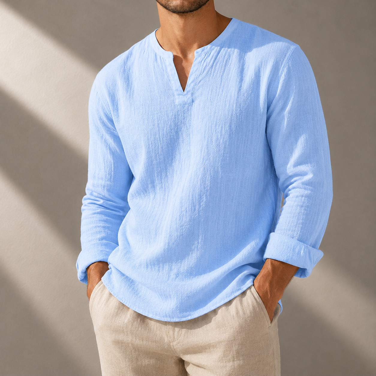 Luca Cotton Linen Long Sleeve Shirt