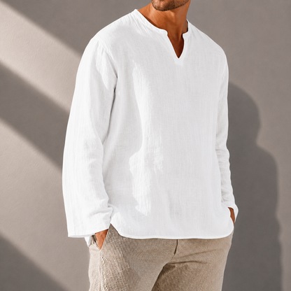 Luca Cotton Linen Long Sleeve Shirt