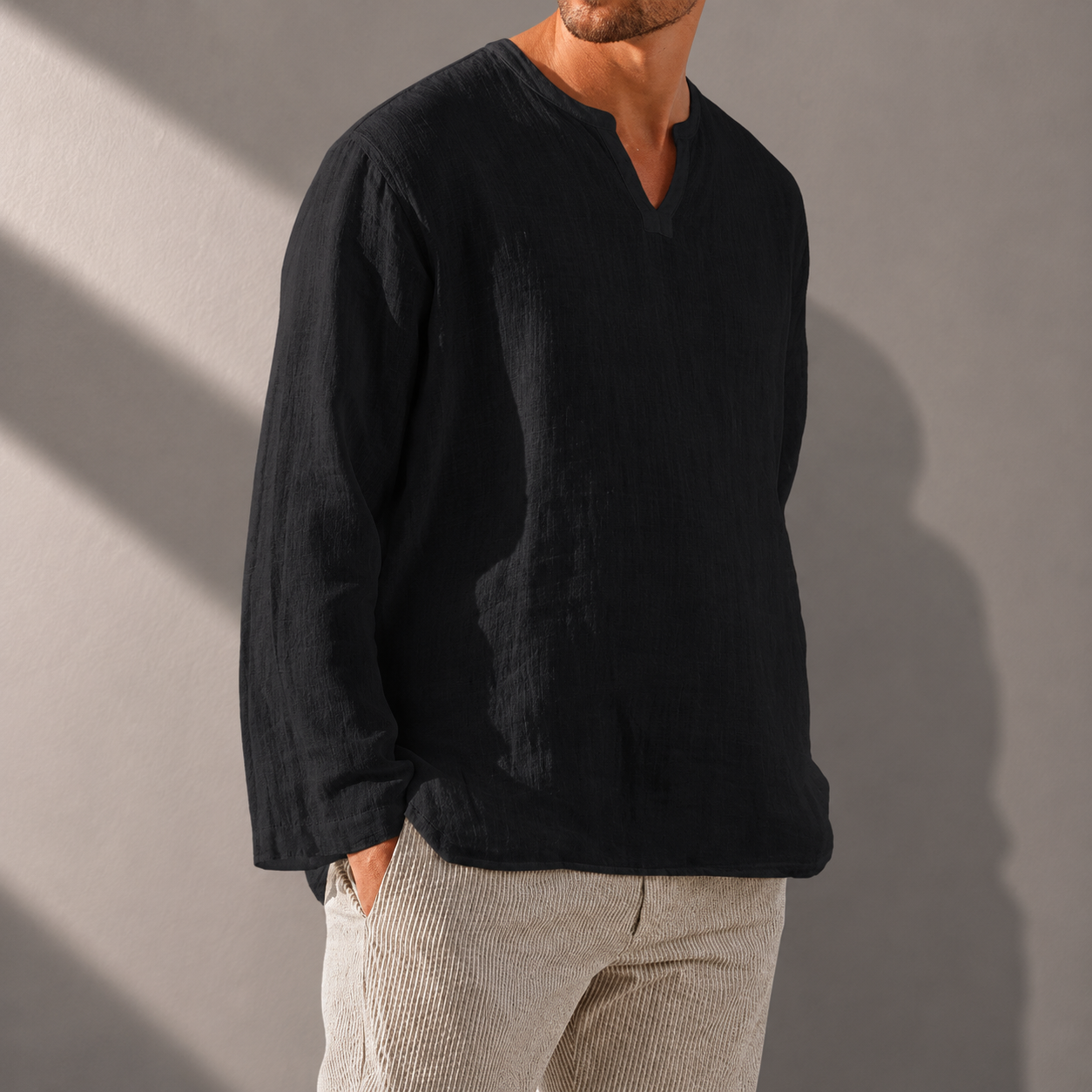 Luca Cotton Linen Long Sleeve Shirt